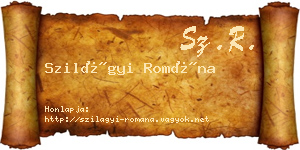 Szilágyi Romána névjegykártya