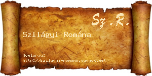 Szilágyi Romána névjegykártya