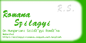 romana szilagyi business card